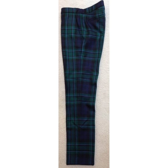 NWT Auth Burberry rtl $1300 Hanover green blue plaid wool ankle pants US 4 UK 6 - Picture 5 of 6